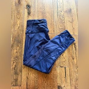 Lululemon Ankle Ruching Navy Athleticwear Leggings Size 4